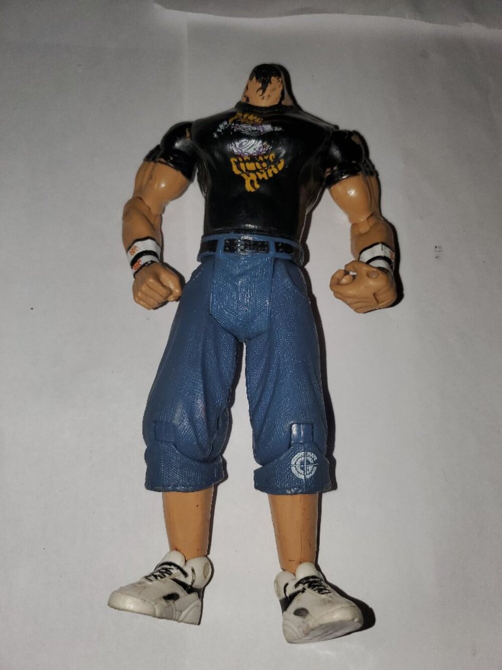 USED VINTAGE 2003 JOHN CENA JAKKS PACIFIC ACTION FIGURE MISSING HEAD